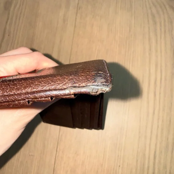 Gucci Mens Brown Leather Bifold Wallet with Green and Red Stripe - Picture 11 of 13